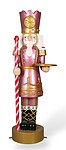 Large Nutcracker Statue Christmas Decor With Serving Tray 6.5 FT Pastel Pink